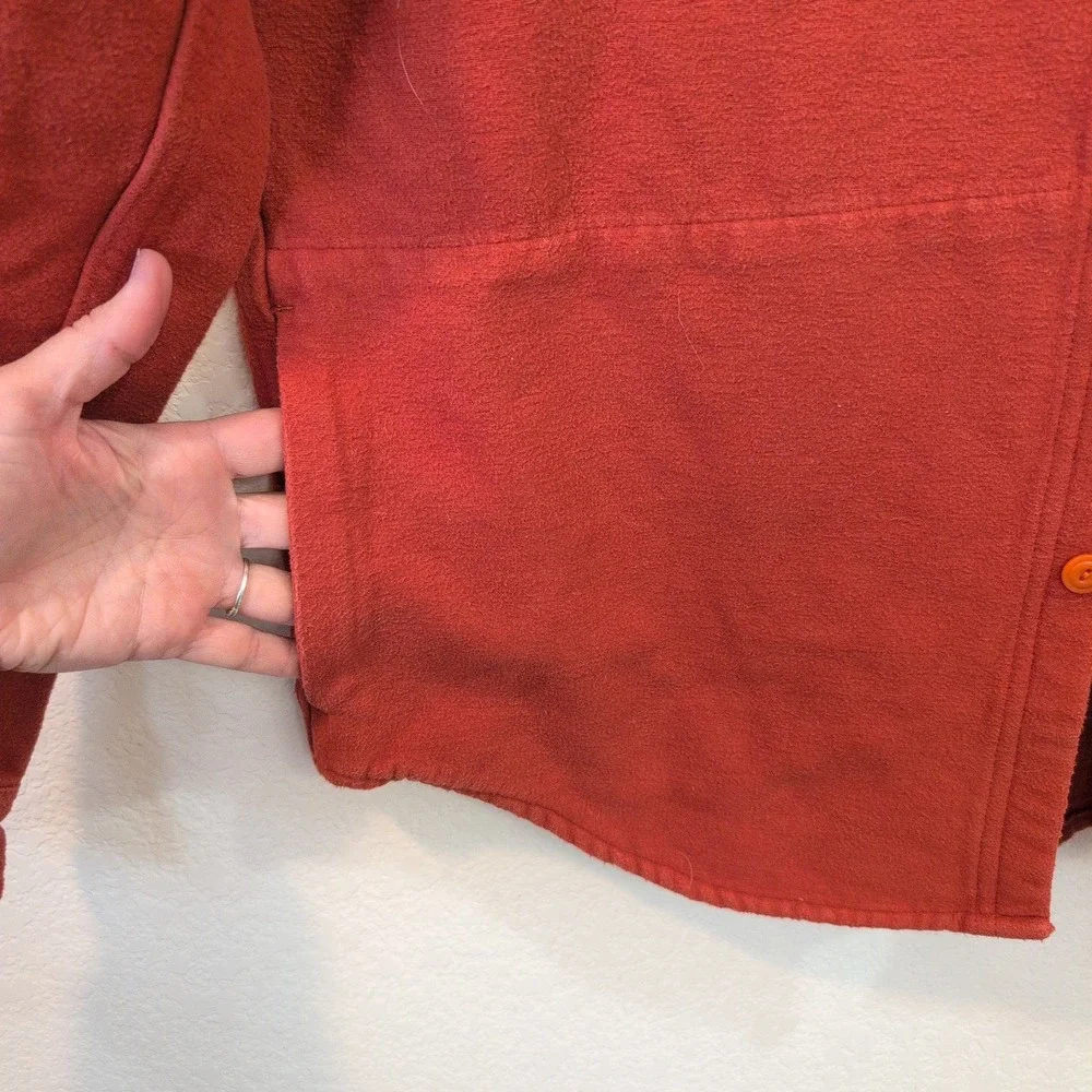 J. Crew Mens Sporting Life Burnt Orange Cotton Shirt Jacket Chamois Large Barn